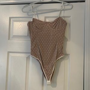 White fox corset bodysuit!